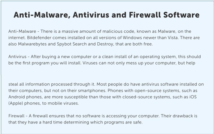 Anti Malware Antivirus and Firewall Software