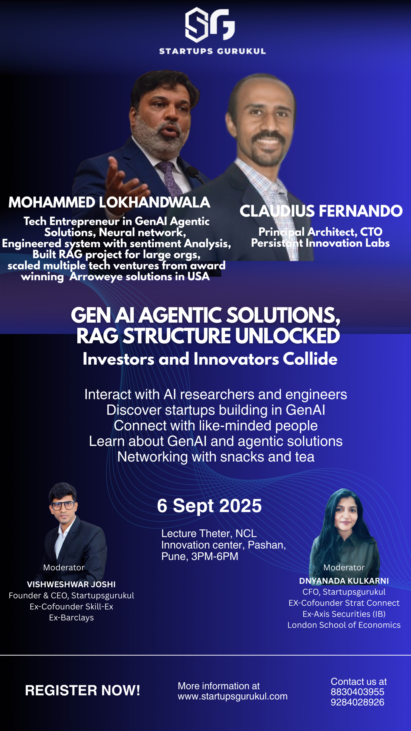 GenAI Agentic solutions RAG applications meetup Flyer png format scaled